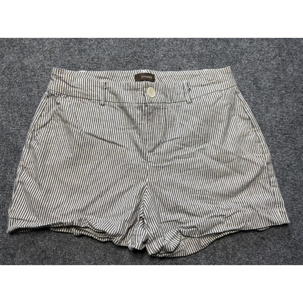 Crosby Shorts Womens Size 8 Blue White Pinstriped